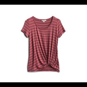 Nine Britton Tie Front Striped Tee